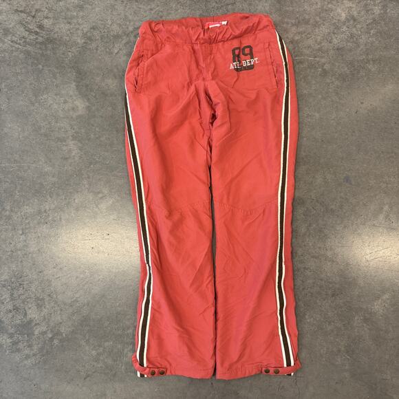 Vintage Y2k Lei Athletic Dept Orange Lined Zip Flare Baggy Track Sweatpants M - Picture 2 of 8